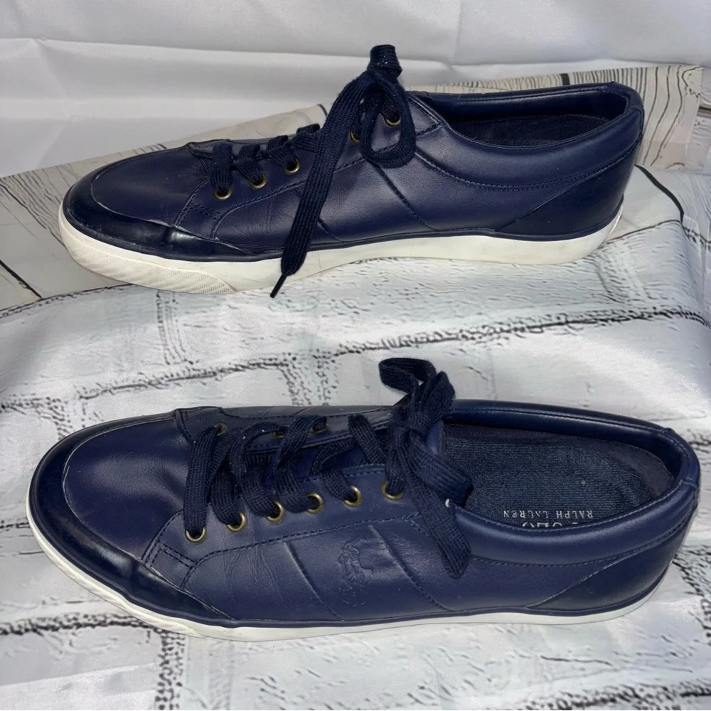 POLO Ralph Lauren Men's Ian Leather Shoes  Sneakers Size 12D (Medium) - Picture 2 of 11